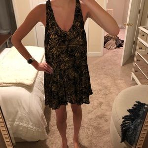 Free People Velvet Flocked Trapeze Dress